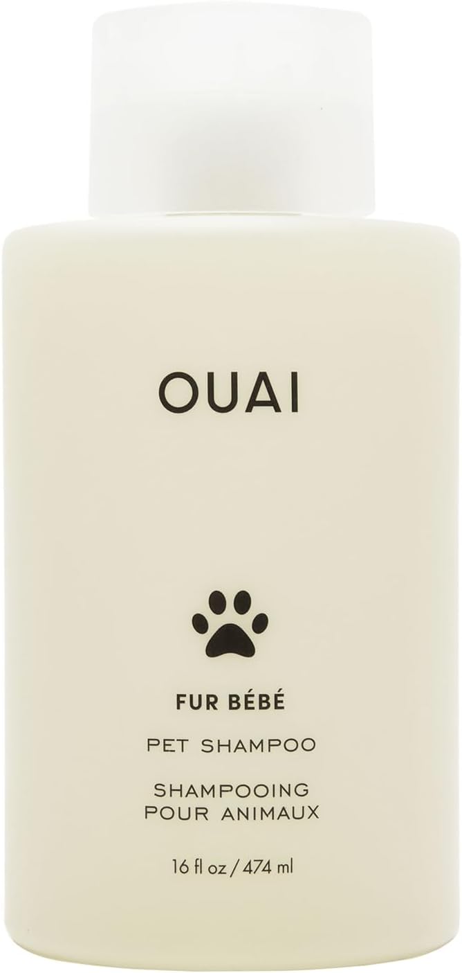 OUAI Fur Bébé Pet Shampoo - Mercer Street Scent (16 Fl oz) | Cat & Dog Shampoo for Gentle Cleansing, Hydration & Shine - Vegan & Cruelty-Free Pet Supplies with Aloe Vera & Panthenol