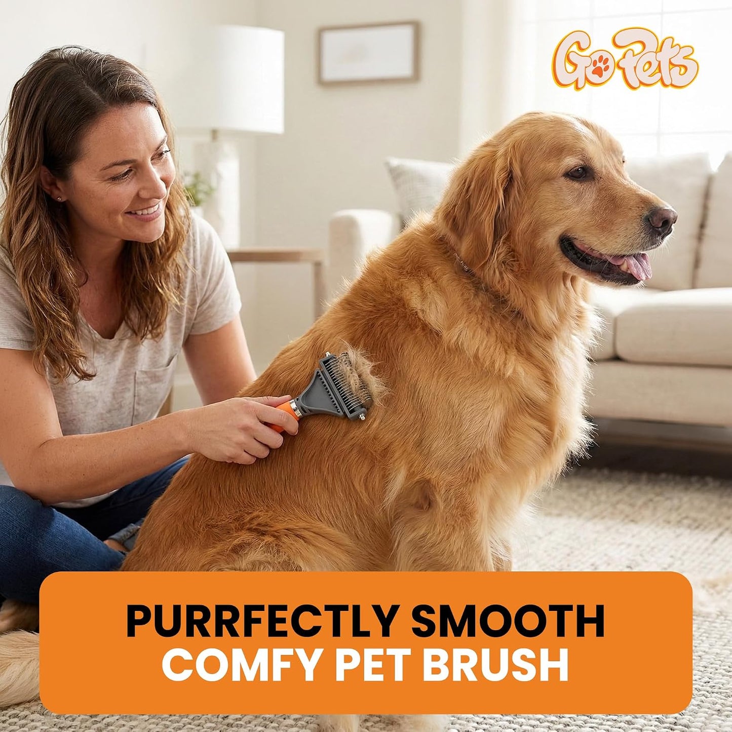 2-in-1 Deshedding & Dematting Comb & Grooming Brush for Dogs & Cats | Double-Sided Dog Rake for Shedding, Pet Deshedding Brush, Undercoat Mat Dematting Tool for Long Haired Cats, Grooming Matting